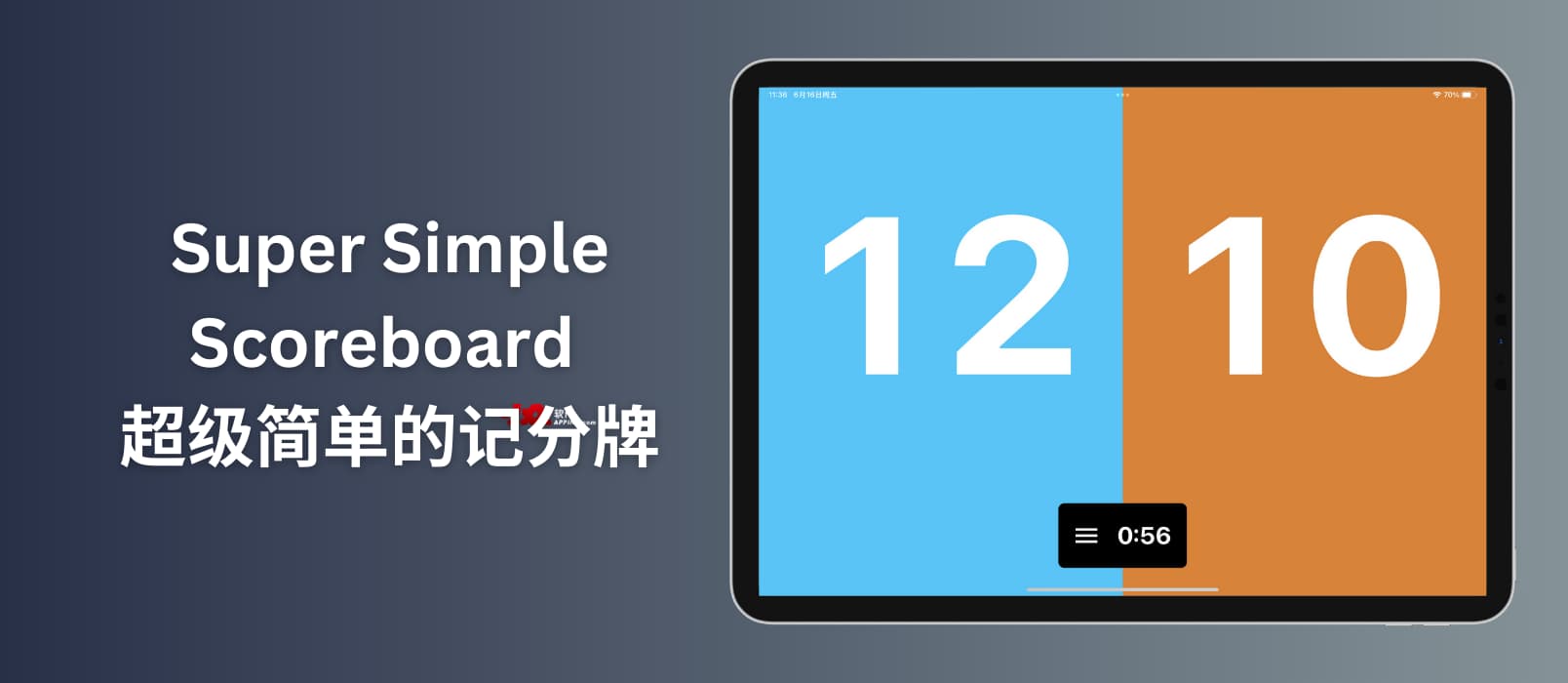 超级简单的记分牌 Super Simple Scoreboard：家用记分牌[Apple]